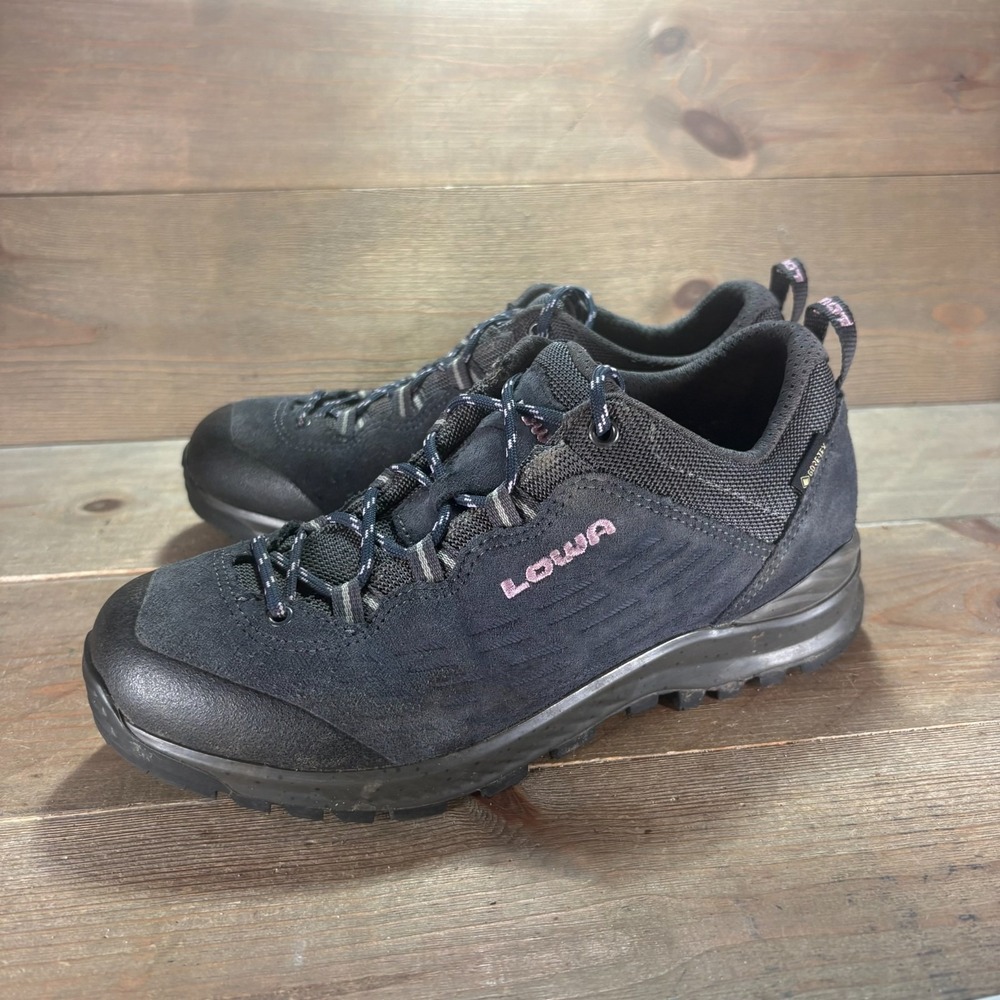 LOWA Explorer GTX Womens size 5.5 shoes blue Waterproof Suede Hiking sneakers